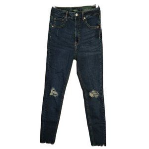 Wild Fable Highest Rise Skinny Ripped Jeans Women Size 2  26 Dark Wash Distress